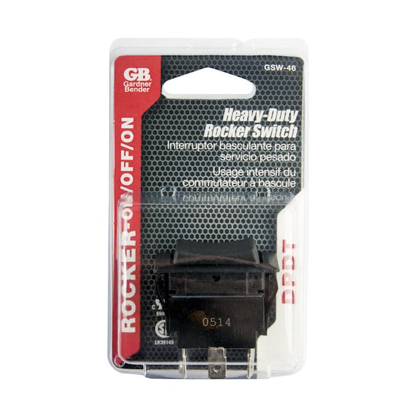 Gardner Bender Gardner Bender Double Pole Rocker Switch Black 1 pk GSW-46 - main